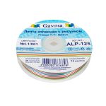 Лента атласная с рисунком 12.0 мм / 22.8 метров, L1/001 полоски/белый, Gamma ALP-125