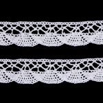 Кружево вязаное (тесьма) хлопковое 20 мм / 9.14 метров, белоснежный