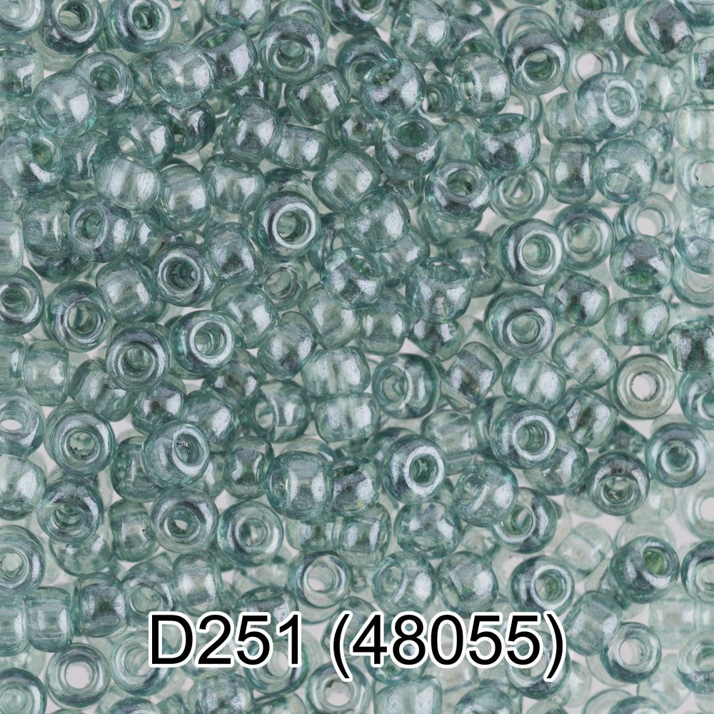 Бисер Gamma 10/0 (2.3 мм), 150 г (10х5 г), D251 серо-зеленый, 48055, круглый 4