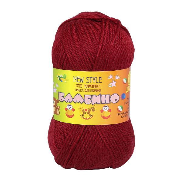 Пряжа Камтекс Бамбино / уп.10 мот. по 50 г, 150 м, 091 вишня