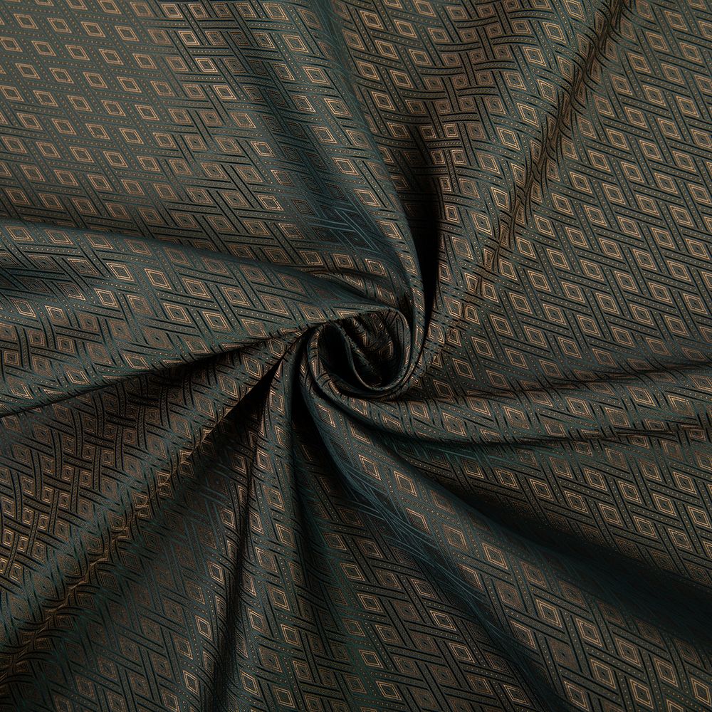 Ткань подкладочная (таффета) с рисунком 96 г/м², 100х145 см, 063 коричнево- черный (ромб), Gamma JTR