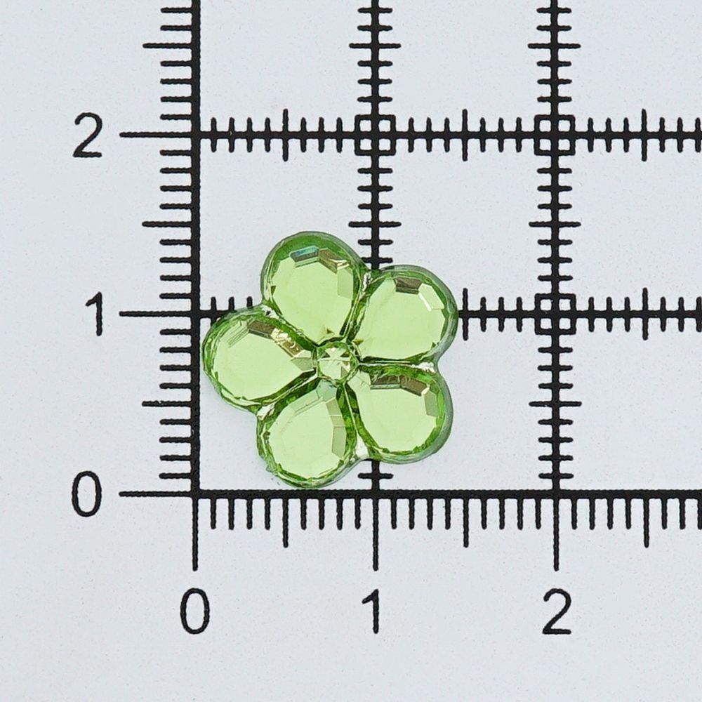 Кабошон декор подарков Цветы 14 мм, 15 шт, зеленый, Dress it up