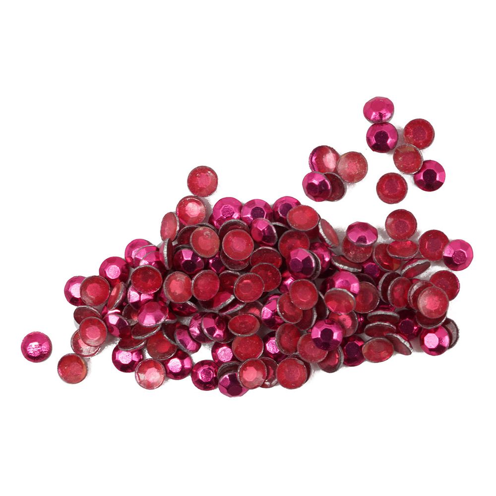 Стразы термоклеевые, 2 мм, ss6, 150 шт/упак (121 малиновый)