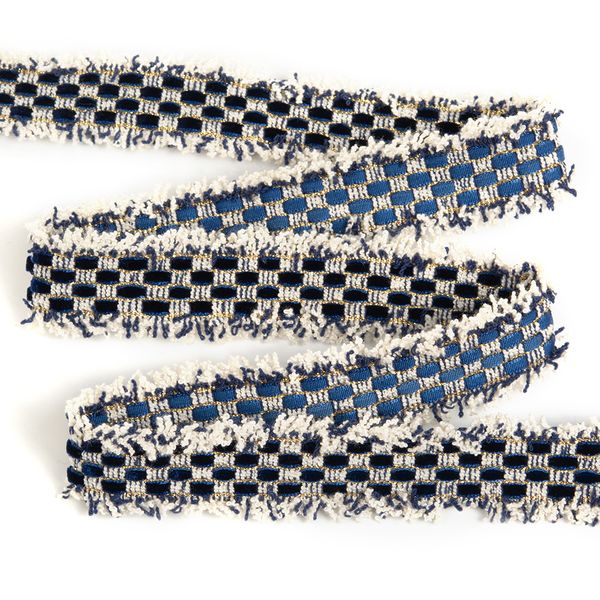 Тесьма в стиле шанель SH64 25 мм синий уп. 13,71м