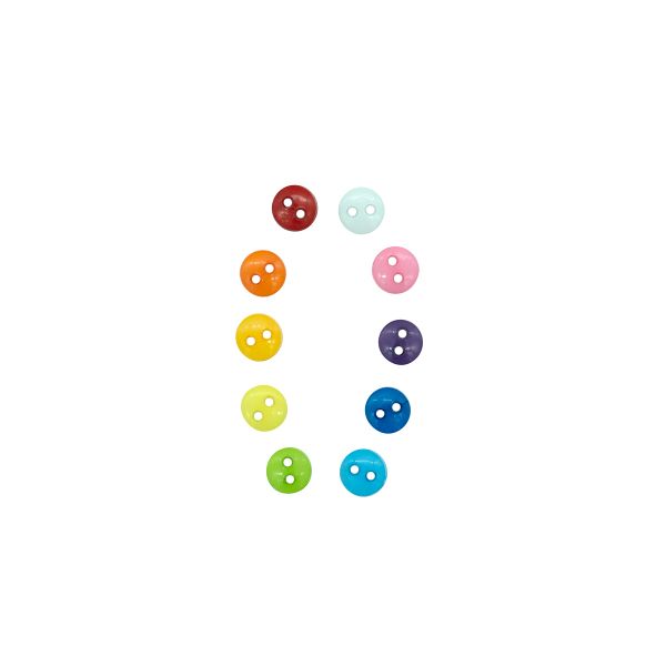 Украшения декоративные пуговицы мини, цветное ассорти, 6мм 10 штук, AR1224