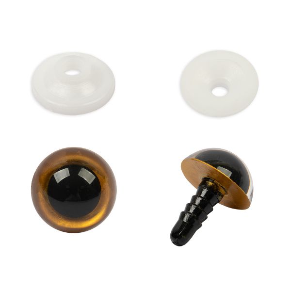 Глазки кукольные кристальные с фиксатором ⌀16 мм, 10 шт (5х2 шт), золотой, HobbyBe PGKS-16