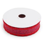 Тесьма отделочная ажурная 38 мм, 25 м, (04 красный)