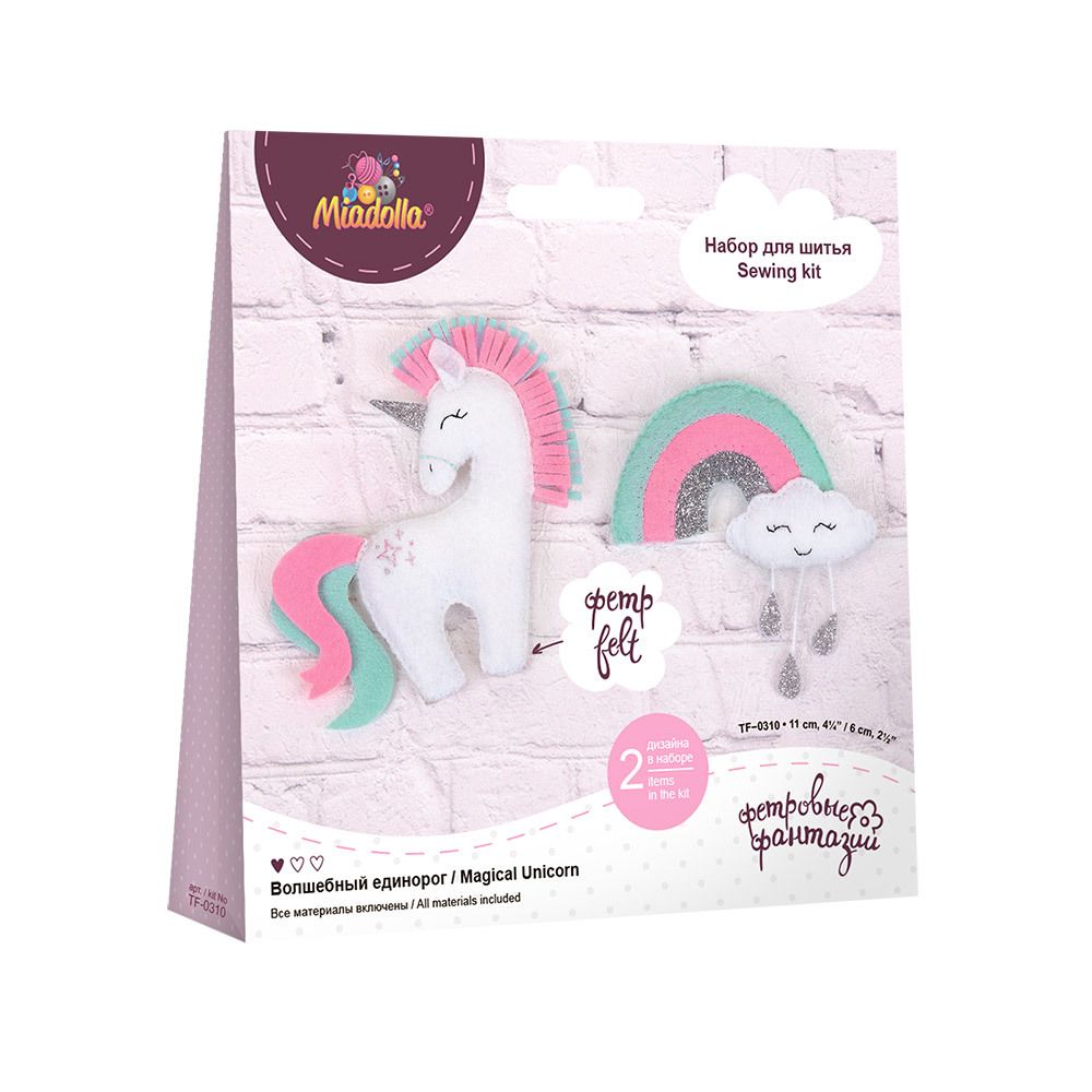 Набор для шитья игрушки Волшебный единорог 11 см, Miadolla TF-0310