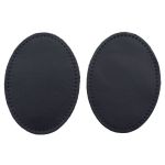 Заплатки пришивные из кожи, овал 8х10,9см с перфорацией, 2 шт, 100% кожа, 05 темно-синий, 9124