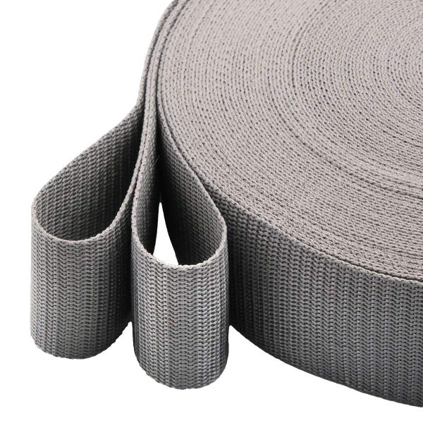 Стропа (ременная лента) 50 мм / 30 метров, толщ. 1.0 мм, [28 г/пог.м], 100% п/п, 33 серый