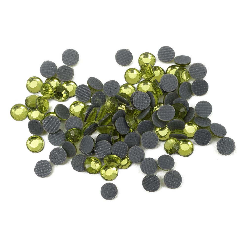 Стразы термоклеевые, 4 мм, ss16, 100 шт/упак (115 желто-зеленый)