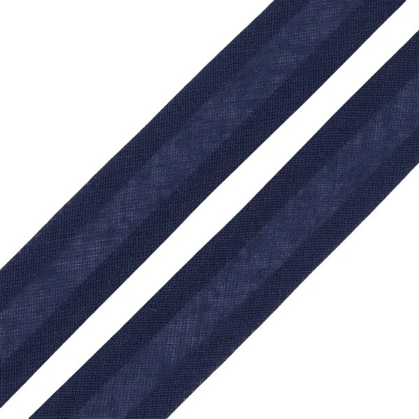 Косая бейка хлопковая 20 мм / 132 метра, F330 т.синий