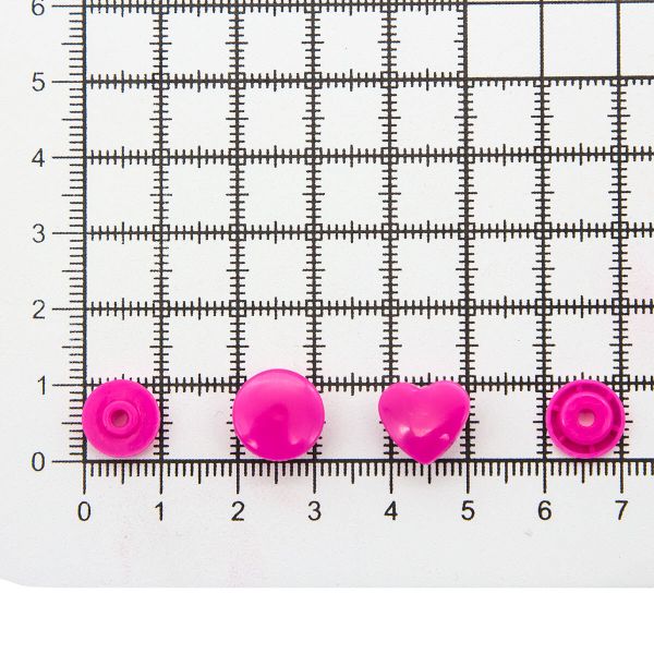 Кнопка рубашечная фигурная Сердце 12,5/10мм пластик (≈100 шт) New Star (580 маджента)