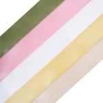 Набор атласных лент 5 цветов по 25.0 мм / 23 метра, пастельно-золотой микс