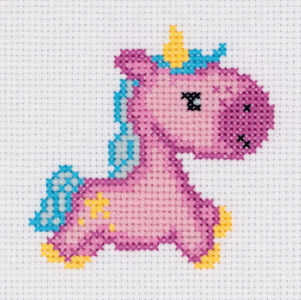 Набор для вышивания нитками Klart, Единорожка, 10,5х10 см
