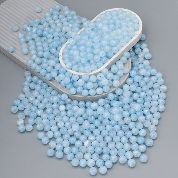 Бусины акрил ⌀12 мм, 500 г, дымка с АВ шиммером, круглые, AD073 голубой, (7748709)2012 , Astra&Craft