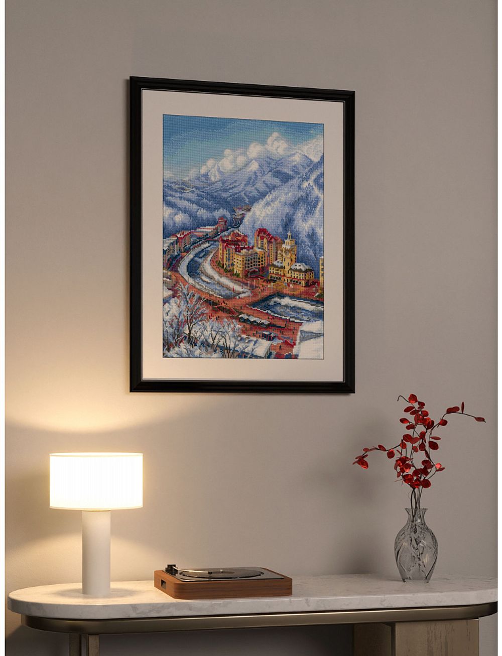 Набор для вышивания нитками Риолис, Роза Хутор 30х40 см