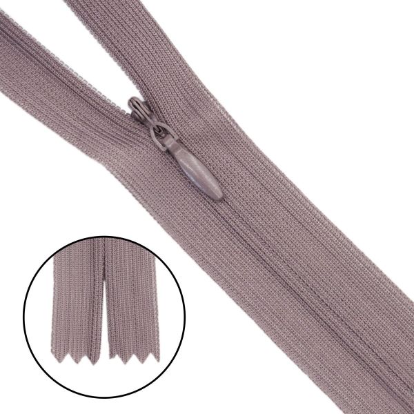 Молния потайная (скрытая) Т3 (3 мм) 1 зам., н/раз., 20 см, нейлон, 327 капучино, 10 шт
