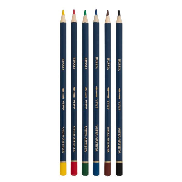 Карандаш акварельный набор заточенный 10х6 цв, Vista-Artista Fine VFWPB-6