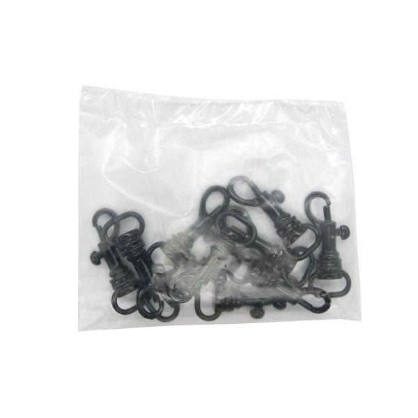 Карабин металл 10.0 мм (33х14 мм), черный глянец, 10 шт