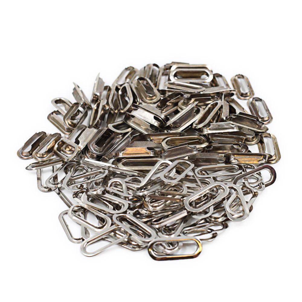 Люверсы металл овальные 24х8 (внутр.), 28х12 (внешн.), металл (≈1000 шт) New Star, никель