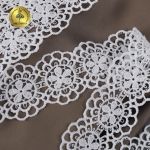 Кружево гипюр (плетёное) 35 мм, матовая нить TBY.2506, цв.01 белый уп.13.71м, Kruzhevo