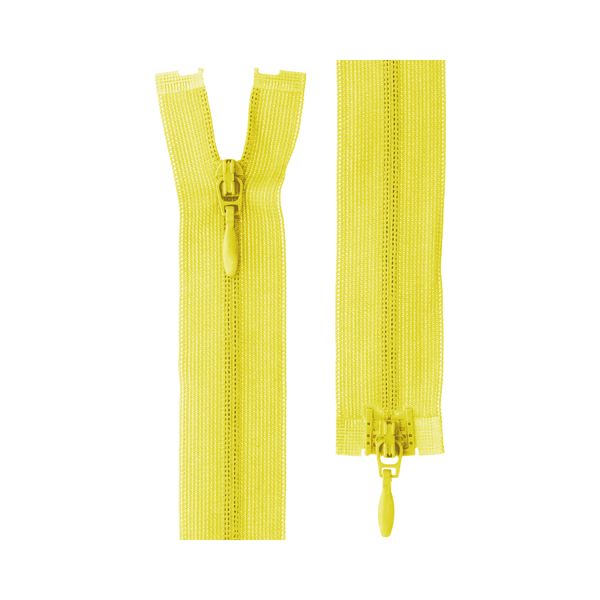 Молния спираль потайная плательная Т3 (3 мм) 2 зам., разъем., 30 см, 10 шт, /РП/, №109 ярко-желтый №2, Gamma G103L2