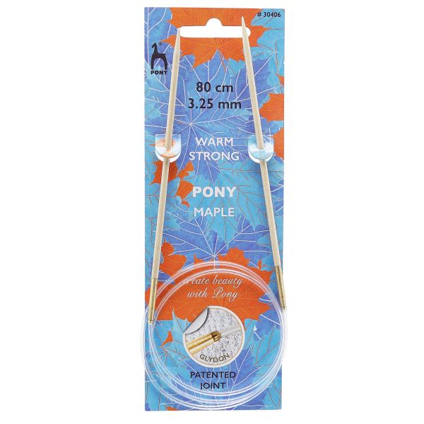 Спицы круговые Pony Maple ⌀3.25 мм, 80 см, клен, 30406