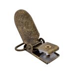 Клипса для подтяжек гладкая 20.0 мм, сталь, цв.антик, 20 шт