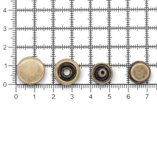 Кнопка Дельта (O-образная) ⌀15/15 мм, ≈72 шт, МЕТАЛЛ, антик, NEW STAR