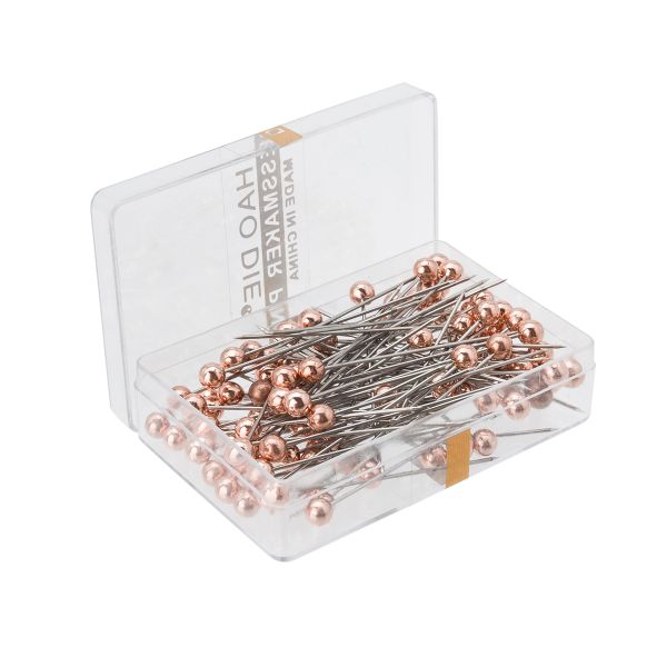 Булавки портновские 38 мм, с цветной головкой, в футляре, 100 шт, медь, Hobby&Pro