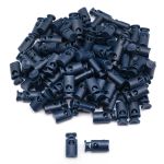 Фиксатор (зажим) для шнура пластик 1 отв., ⌀4.5 мм, 19х9 мм, цилиндр, ПП, т.синий, 100 шт