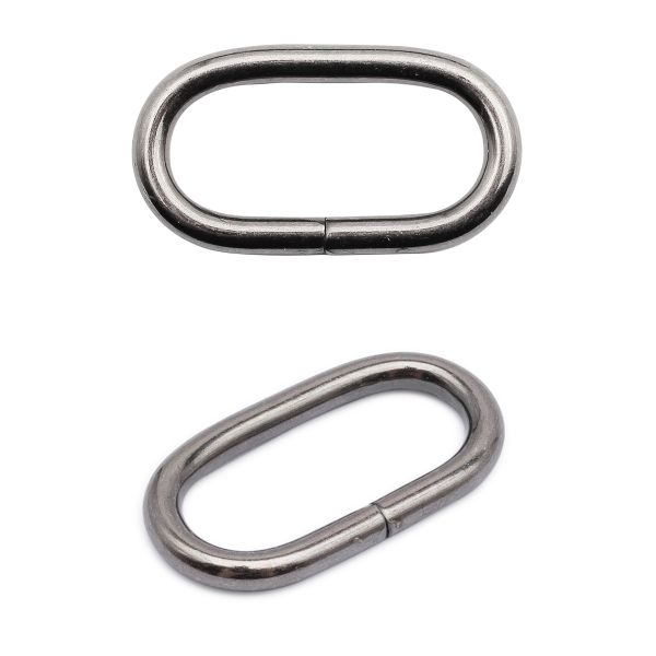 Кольцо овальное металл in 25х10 мм (31х16 мм внешн.), чер.никель, 100 шт