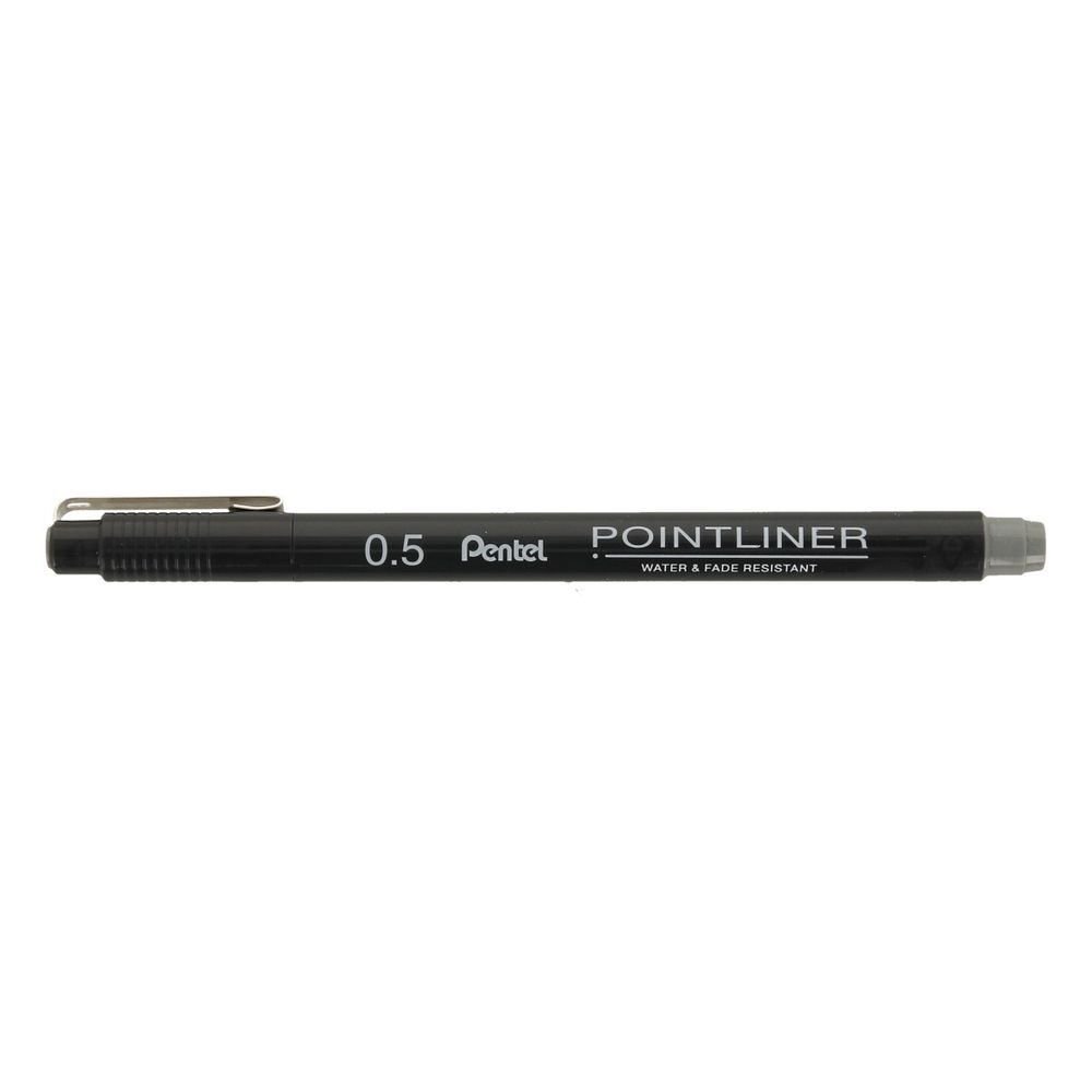 Линер Pentel Pointliner 0.5 мм, 12 шт, S20P-5N серые чернила