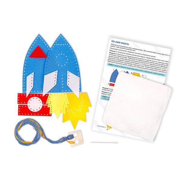 Набор для шитья игрушки Ракета 21 см, Miadolla KD-0266