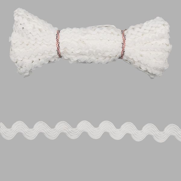 Тесьма вьюнчик 9 мм, 30м (белый), 30 м