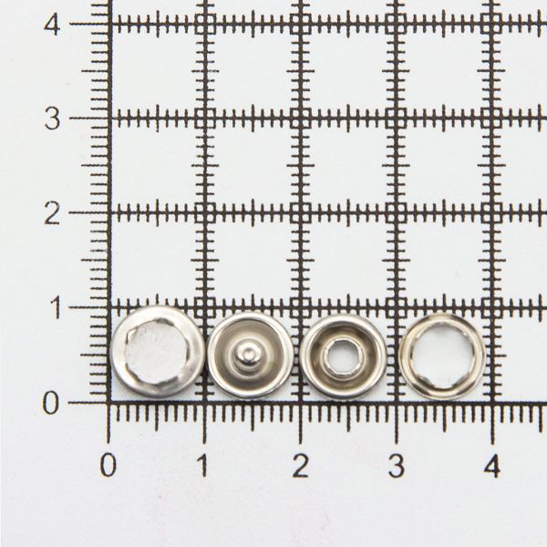 Кнопка рубашечная (джерси) акрилик ⌀9.5 мм, ≈72 шт, МЕТАЛЛ, прозрачный страз/никель, NEW STAR