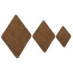 Набор заплаток пришивных из замши, ромб 4х5,6см, 6х8,4см, 8х11,2см, с перфорацией, 3 шт (32 кэмел), 59405