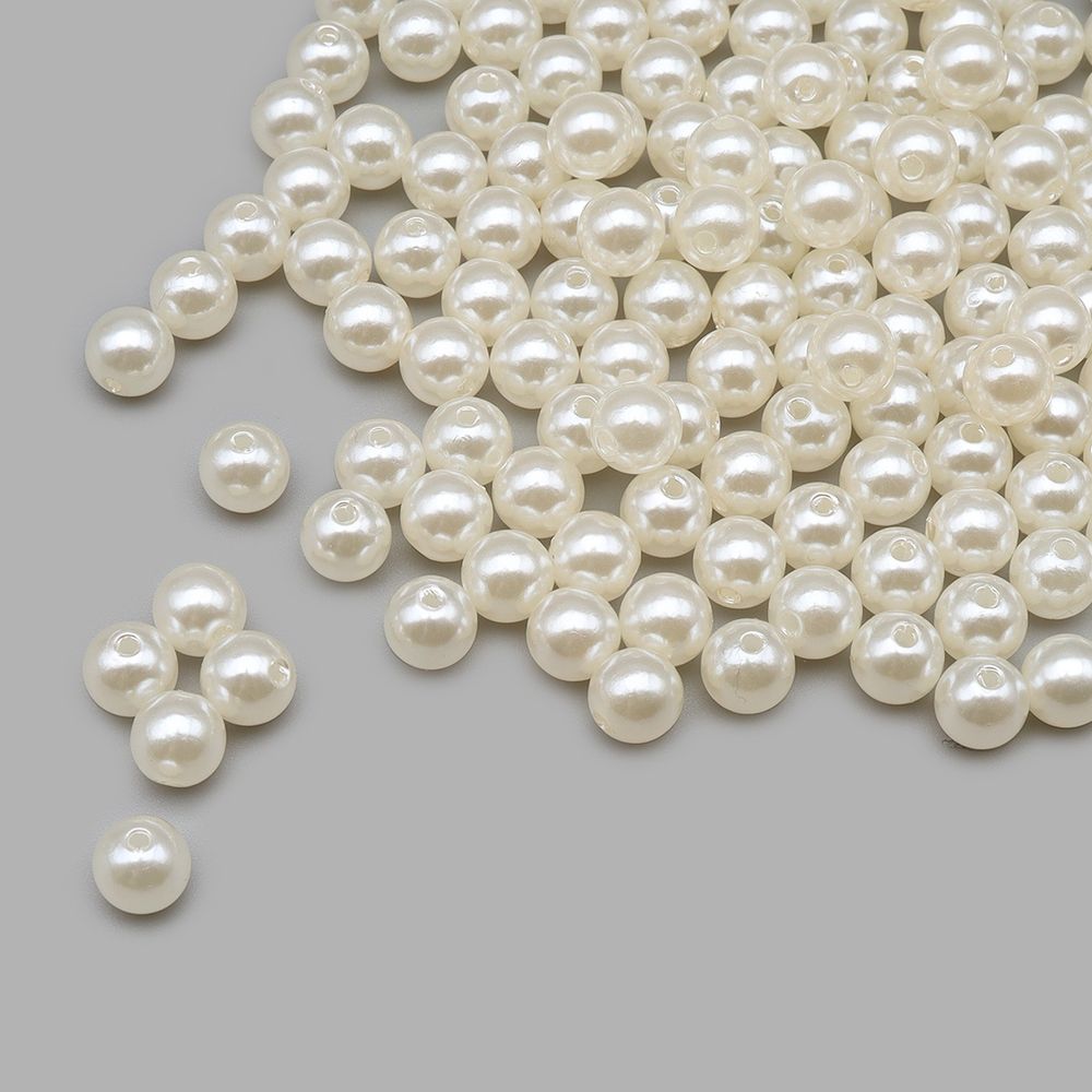 Бусины пластик (жемчуг) ⌀8 мм, 50 г, Astra&Craft (003 NL телесный)