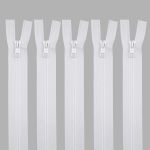 Молния трактор Arta Т6 (6 мм) 2 зам., разъем., 90 см, цв. 001 белый, уп.5 шт