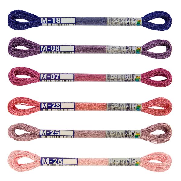 Мулине Gamma набор металлик, цв.04 Аромат лета, 6 мотков по 8 метров