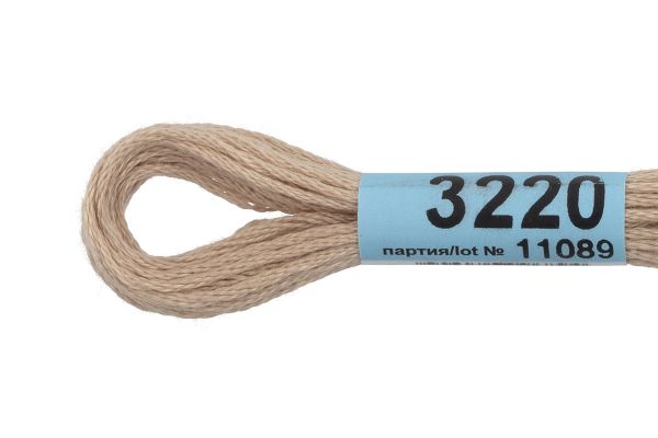 Мулине Gamma 100% хлопок, цв.3220 бежевый, 24 мотка по 8 метров