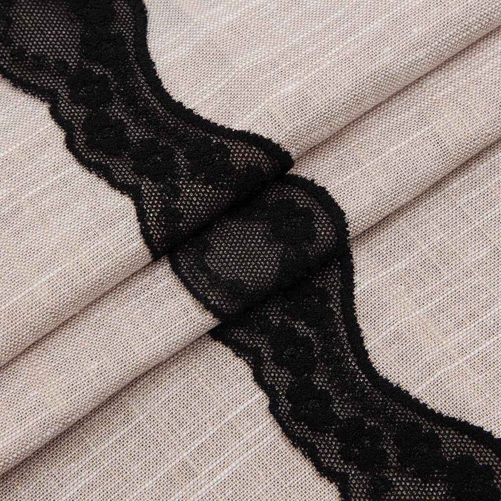 Кружево эластичное (стрейч) 40 мм, черный, 13.71 м