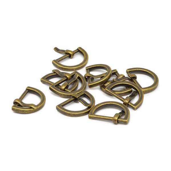 Пряжка ременная металл 15 мм (внешн. 20х14 мм), 10 шт, полукольцо, BIG