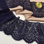 Кружево эластичное (стрейч) 110 мм, 40992PP цв.L061 т.синий уп.25м, Kruzhevo