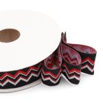 Лента (тесьма) жаккардовая 20.0 мм / 10±0.5 метров, Зигзаг 20278 V1 черный/красный