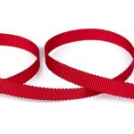 Лента репсовая (в рубчик) с зубчатым краем 10.0 мм, 25±1 метров, 250 красный, Gamma PTGR-10