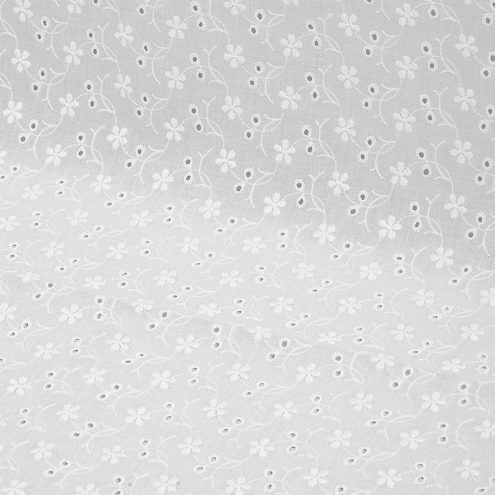 Ткань шитьё (прошва) 100 г/м², 150 см / 2 метра, TBY.Emb.8067.1.2, цв.01 белый