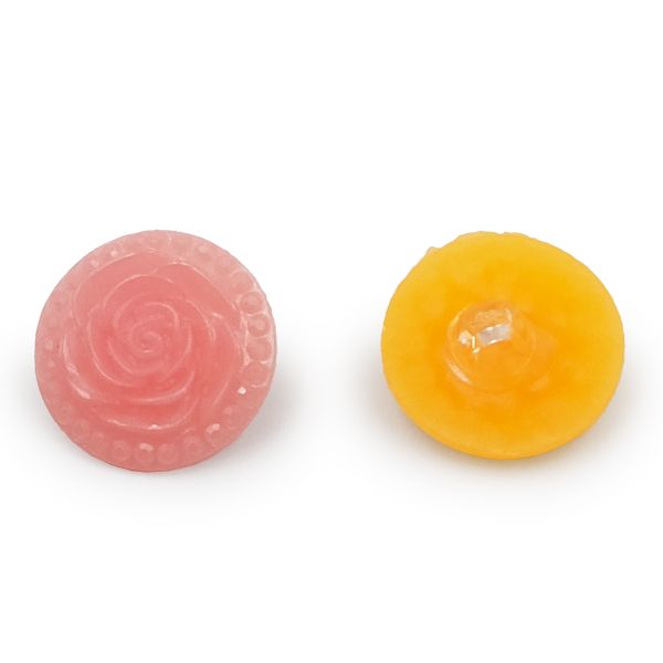 Украшения декоративные пуговицы Розочки, набор 4 цвета, 8 шт (микс 2)