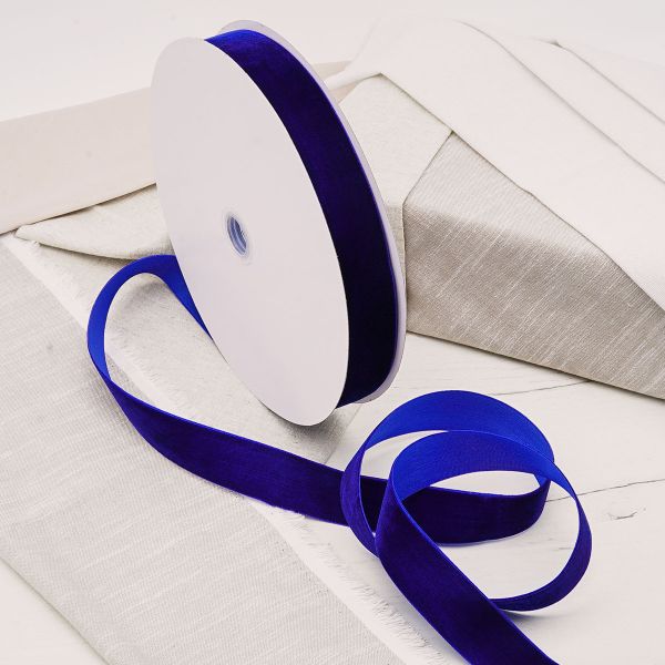 Лента бархатная (тесьма) 30.0 мм / 32.9±2 метров, 175 синий, VR-001